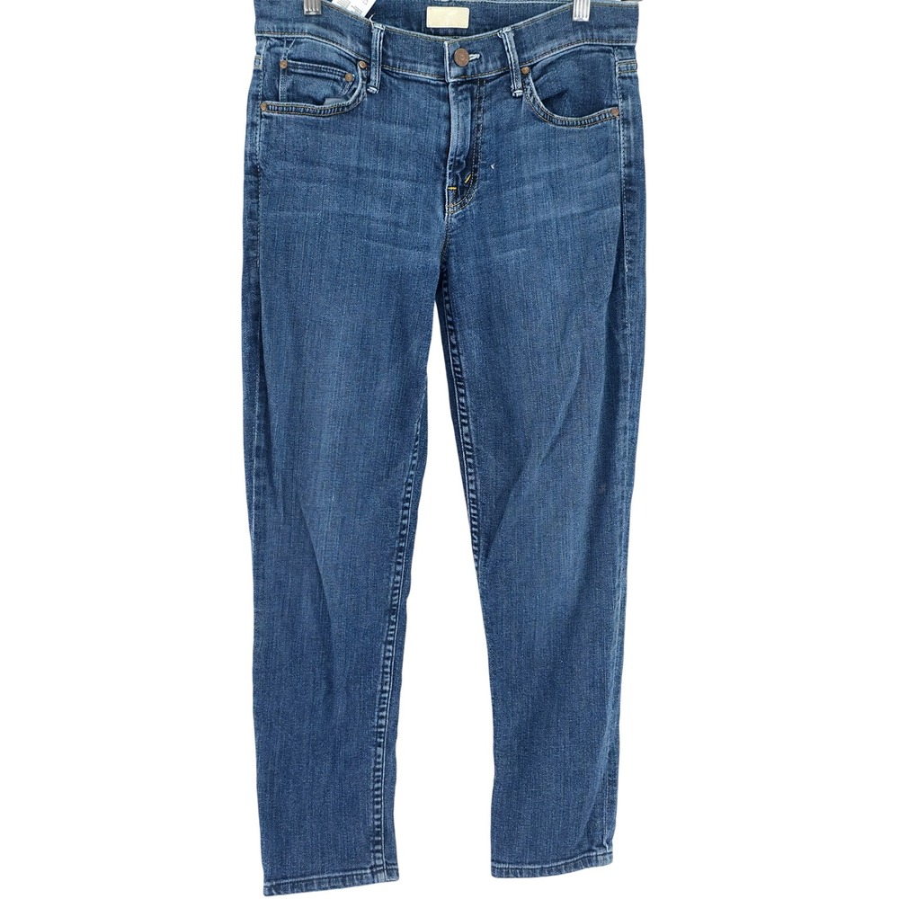 MOTHER The Dropout Jeans Women Size 25 Blue Flowers From Storm Relaxed Boyfriend